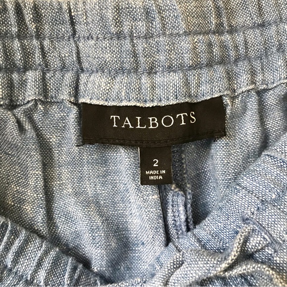 NWT Talbots Linen Chambray Tie Waist Pants - Picture 12 of 16